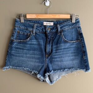GUESS Vintage-Style High-Rise Denim Shorts size 27